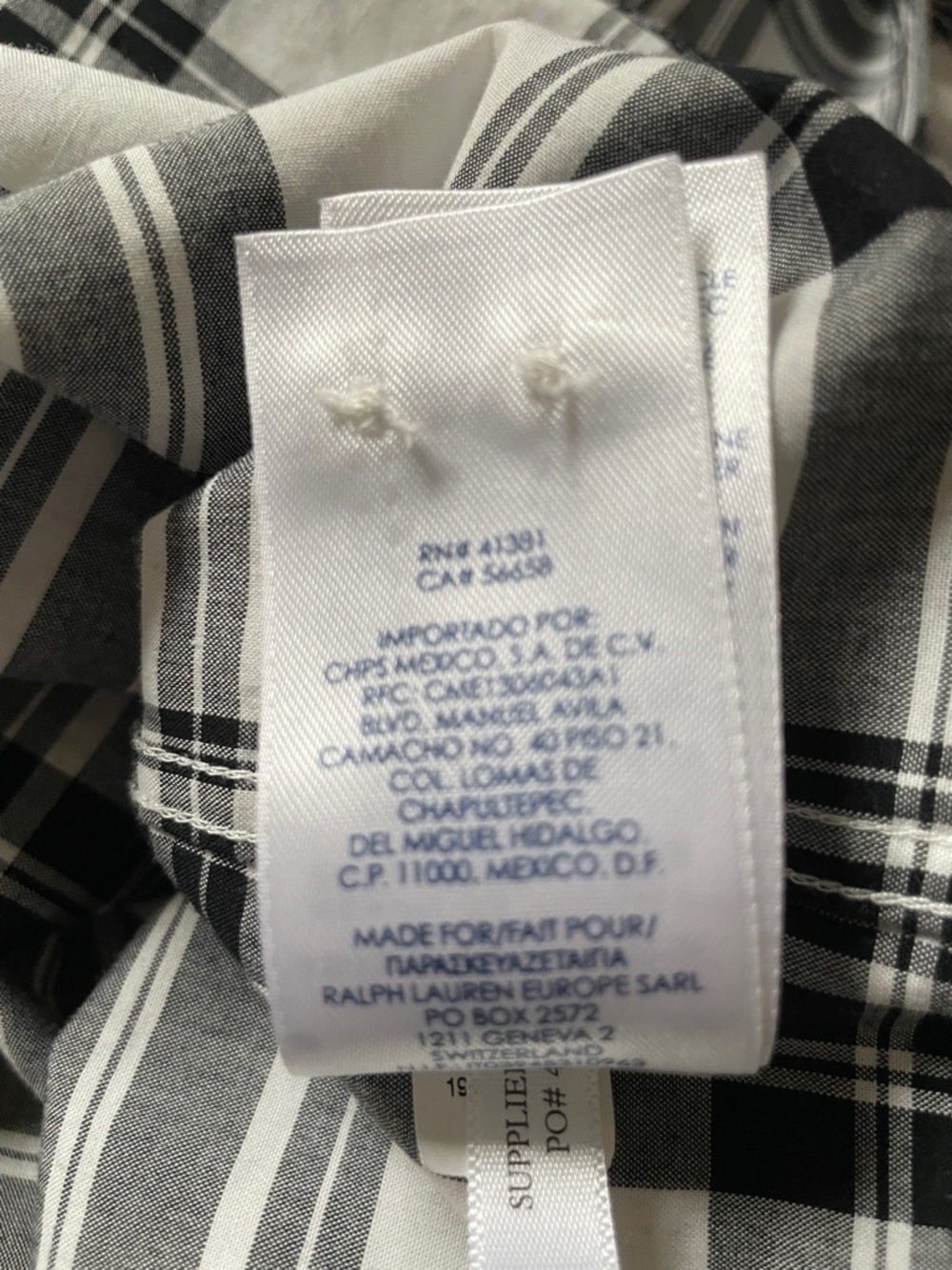 Chaps Black and White Plaid Button-Up Shirt - Picture 9 of 10